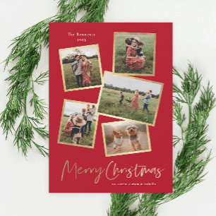 Modern Foto Collage Gold Frohe Weihnachten