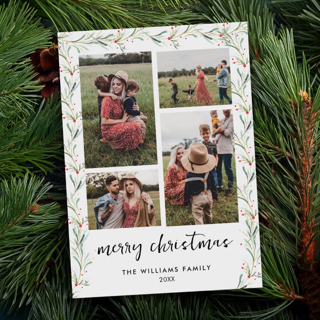 Modern Foto Collage Minimal Weihnachten Botanisch (Von Creator hochgeladen)