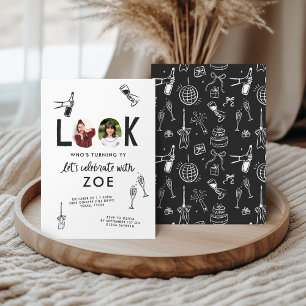 Modern Foto Collage Spaß HandGezeichnet Geburtstag Einladung