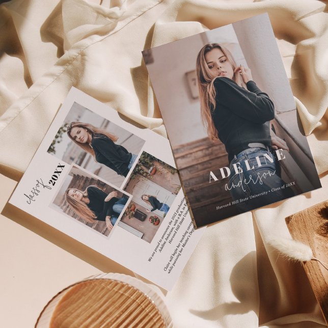 Modern Foto Collage Stilvoller Script-Abschluss Ankündigung (Von Creator hochgeladen)