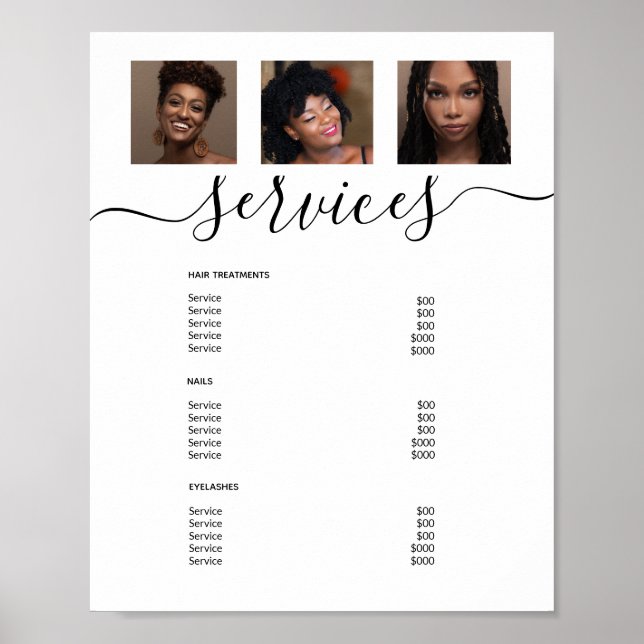 Modern Foto Collage White Wellness-Center Salon Se Poster (Vorne)