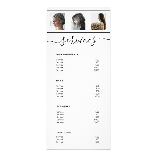 Modern Foto Collage White Wellness-Center Salon Se Werbekarte (Hinten)