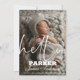 Modern Foto Hallo Geburtstagskündigung Einladung