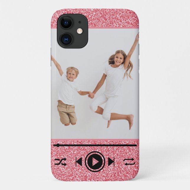 Modern Foto Rose Gold Girl Glitzer Case-Mate iPhone Hülle (Rückseite)