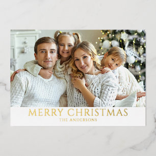 Modern Foto Weihnachten Gold Folien Feiertagskarte