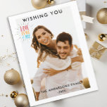 Modern Foto Weihnachts-Postkarte Postkarte<br><div class="desc">Moderne,  schlichte Weihnachtskarte mit Foto.</div>