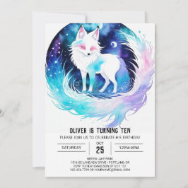 Modern Fox Woodland Birthday Einladung