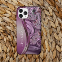 Modern Fractal Purple Handwritten Name