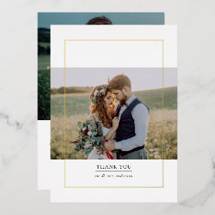 Modern Frame Foto Hochzeit Danke Karte