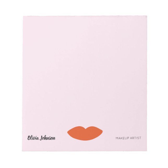 Modern Französisch Chic Red Lips Beautician Minima Notizblock (Vorderseite)