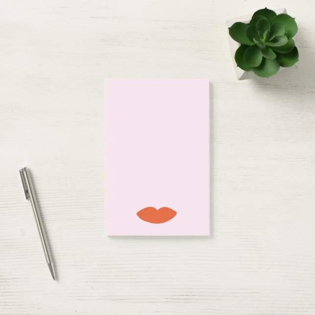Modern Französisch Chic Red Lips Beautician Minima Post-it Klebezettel (Büro)