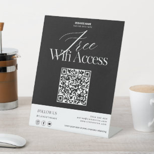 Modern Free WiFi QR Code-Zeichen Sockelschild