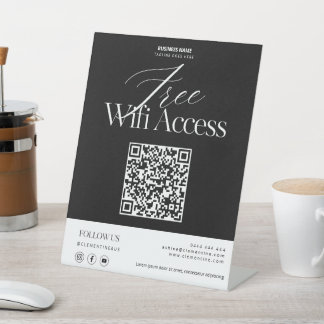 Modern Free WiFi QR Code-Zeichen Sockelschild