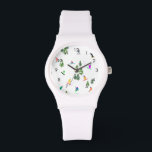 Modern Freeride Snowboarder Snowboarder Kunst Armbanduhr<br><div class="desc">Coole skurrile Illustrationskunst von bunten Snowboardern,  Snowboarden in Bergen zwischen Kiefer,  Fichten,  Tannen auf frischem Schneemulver. Snowboard und Weihnachtssport in einem Winterwald. Snowboarder Geschenke. Weihnachtsdekor zum Snowboarden.</div>