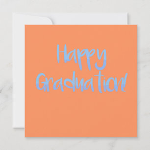 Modern Fresh Orange and Blue "Happy Abschluss" Karte