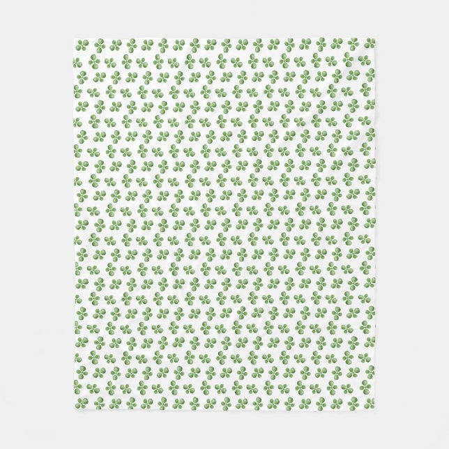 Modern Friendly Green Succulent Blätter auf Weiß Fleecedecke (Vorderseite)