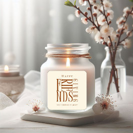 Modern Friendsgiving Fall Elegante Quadratischer Aufkleber