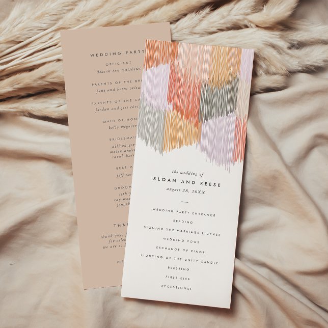Modern Fringe Wedding Program Card Programm (Chic Modern Fringe Wedding Program Card)