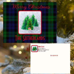 Modern Frohe Weihnachten Black Watch Tartan Karo