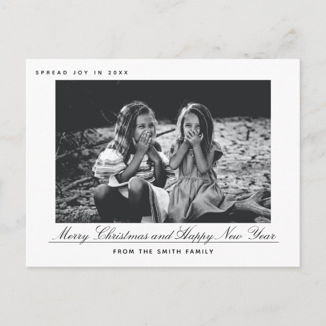 Modern Frohe Weihnachten & Happy New Year Foto Car (Vorderseite)