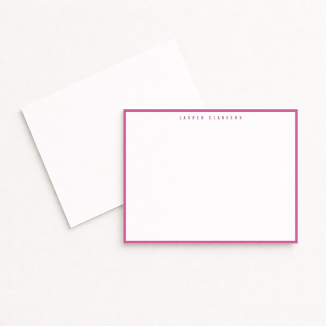 Modern Fuchsia Pink Border Note Card Einladung (Von Creator hochgeladen)