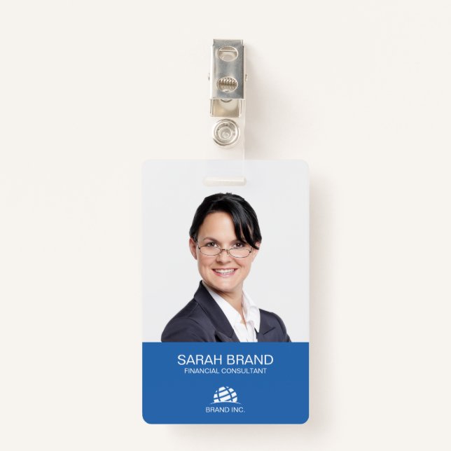 Modern Full Foto Business ID Ausweis (Vorderseite mit Klammer)