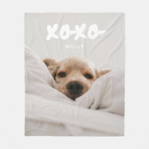 Modern Full Foto Pet Name XOXO Fleecedecke