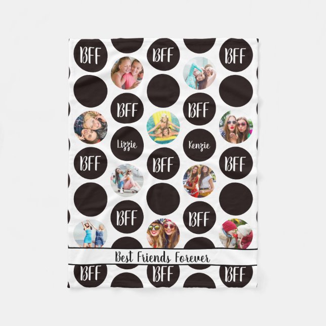 Modern Fun BEST FRIENDS Foto Polka Dot SM Fleecedecke (Vorderseite)