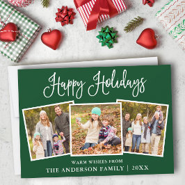 Modern Fun Calligraphy Green 3 Foto Feiertagskarte
