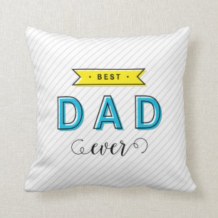 Modern Fun farbenfroh blau gelb Bester Vater je Kissen