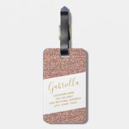 Modern Fun Girly Rose Gold Pink Glitzer Reisepass Gepäckanhänger