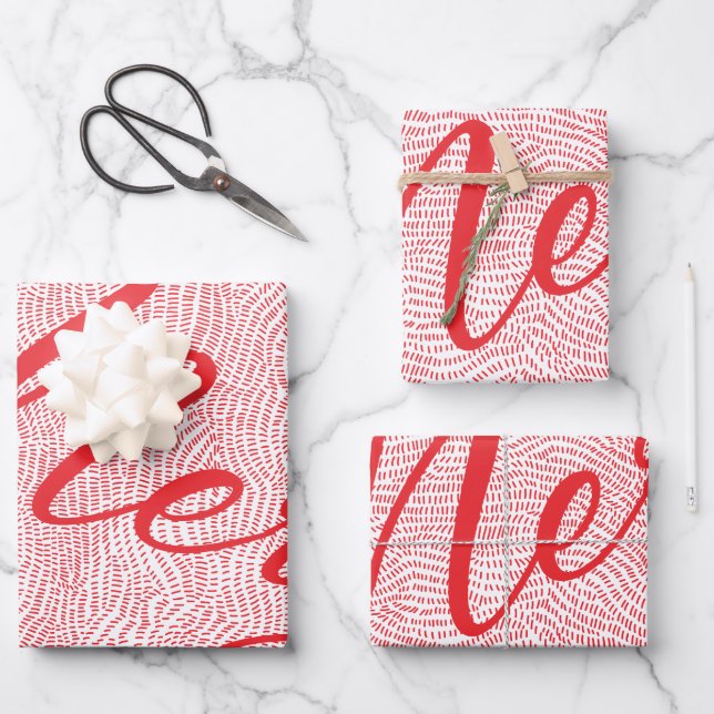 Modern Fun Hand gezeichnet Frohen Weihnachtsurlaub Geschenkpapier Set (Vorderseite)