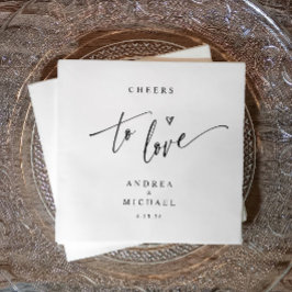 Modern Fun Lässig Chef der Liebe Hochzeitscocktail Serviette