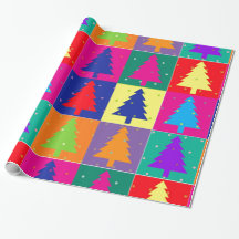 Modern Fun Pop Art Weihnachtsbaumen Umschlagpapier