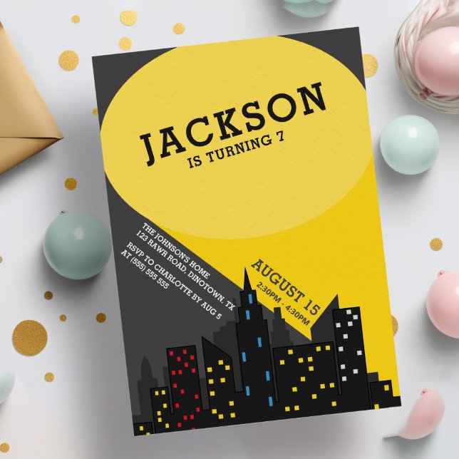 Modern Fun Superhero Boys Birthday Einladung (Von Creator hochgeladen)