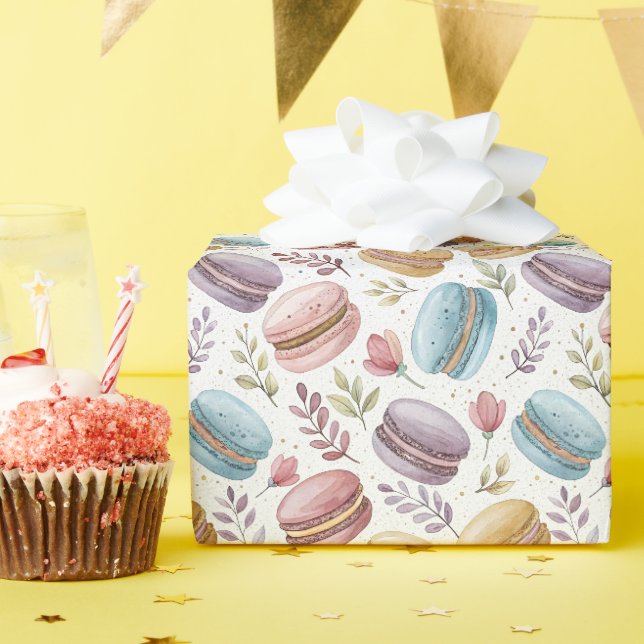 Modern Fun Sweet Macaroons Geschenkpapier (Geburtstagsparty)