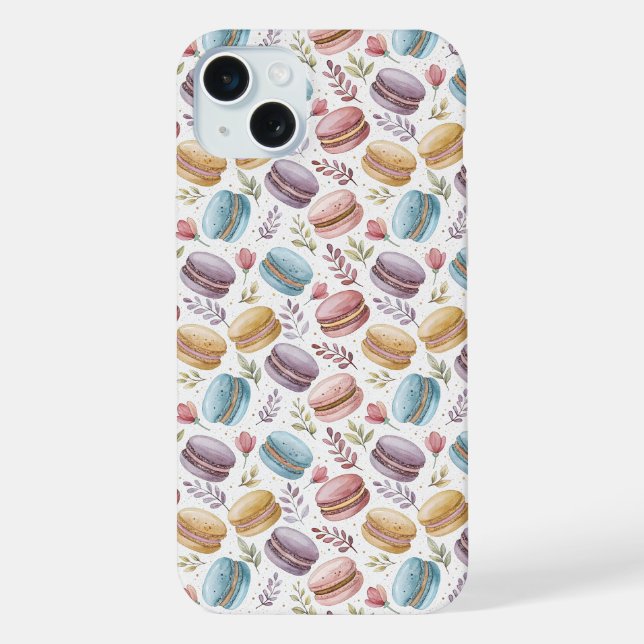 Modern Fun Sweet Macaroons iPhone 15 Plus Hülle (Rückseite)