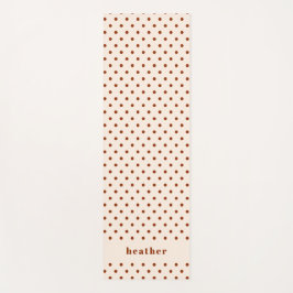 Modern Fun Terracotta Polka Dots Name Yogamatte