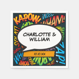 Modern Fun Typographic Comic Book Speech Bubble Serviette