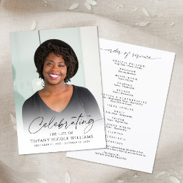 Modern Funeral Celebration of Life Photo Memorial Programm