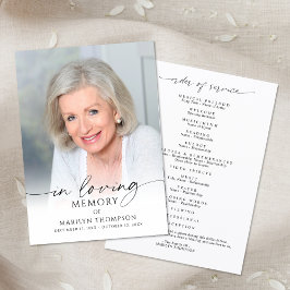 Modern Funeral Memorial Photo In Loving Memory Programm
