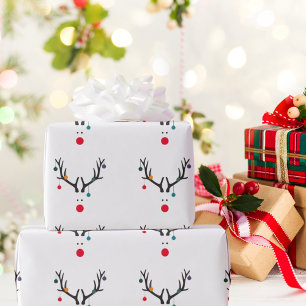 Modern funny abstract Christmas reindeer on white Geschenkpapier