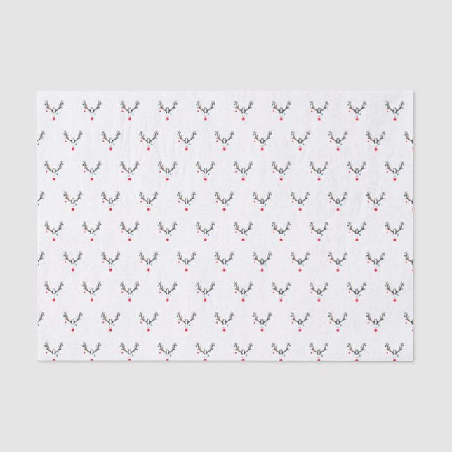 Modern funny abstract Christmas reindeer on white Seidenpapier (Vorderseite)