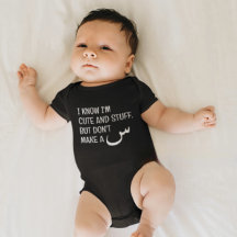 Modern Funny Arabic Baby Black Bodysuit