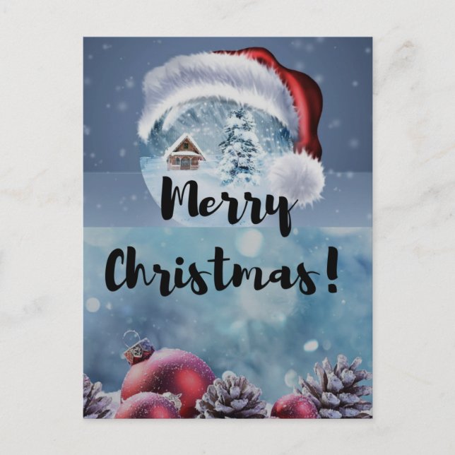 Modern funny cute Christmas reindeer      Postkarte (Vorderseite)