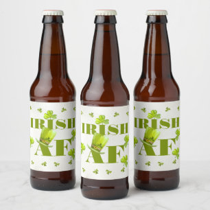 Modern Funny IRISH AF Bierflaschenetikett
