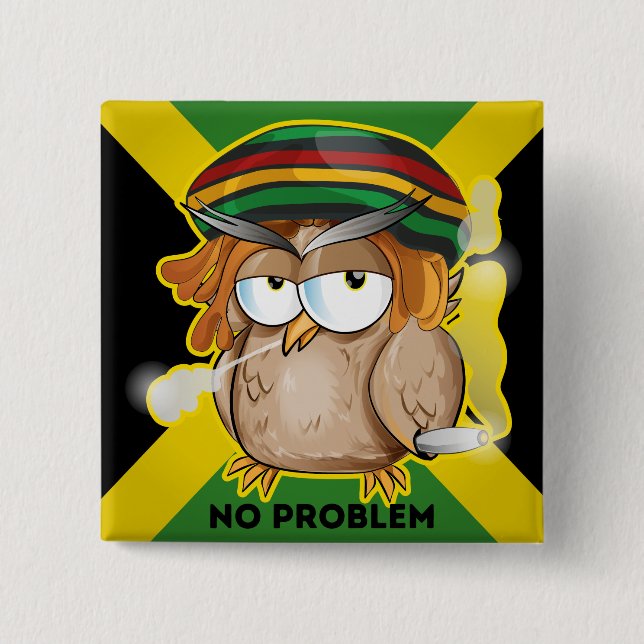 Modern Funny Jamaica No Problem Button (Vorderseite)