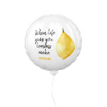 Modern Funny Lemon Yellow Zitat Ballon<br><div class="desc">Modern Funny Lemon Yellow Zitat</div>