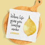 Modern Funny Lemon Yellow Zitat Geschirrtuch<br><div class="desc">Modern Funny Lemon Yellow Zitat</div>