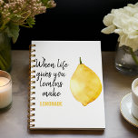 Modern Funny Lemon Yellow Zitat Notizbuch<br><div class="desc">Modern Funny Lemon Yellow Zitat</div>